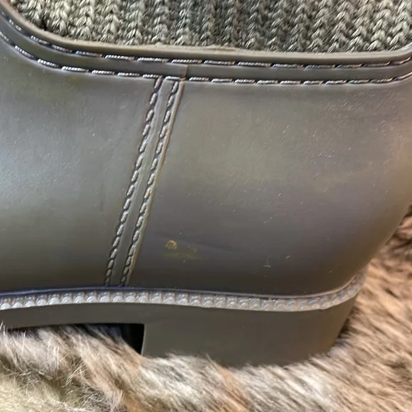 MIA Rain Boot Versatile Knit Accent Cuff grey/Olive Waterproof Lower-38-#0031 - Picture 12 of 14